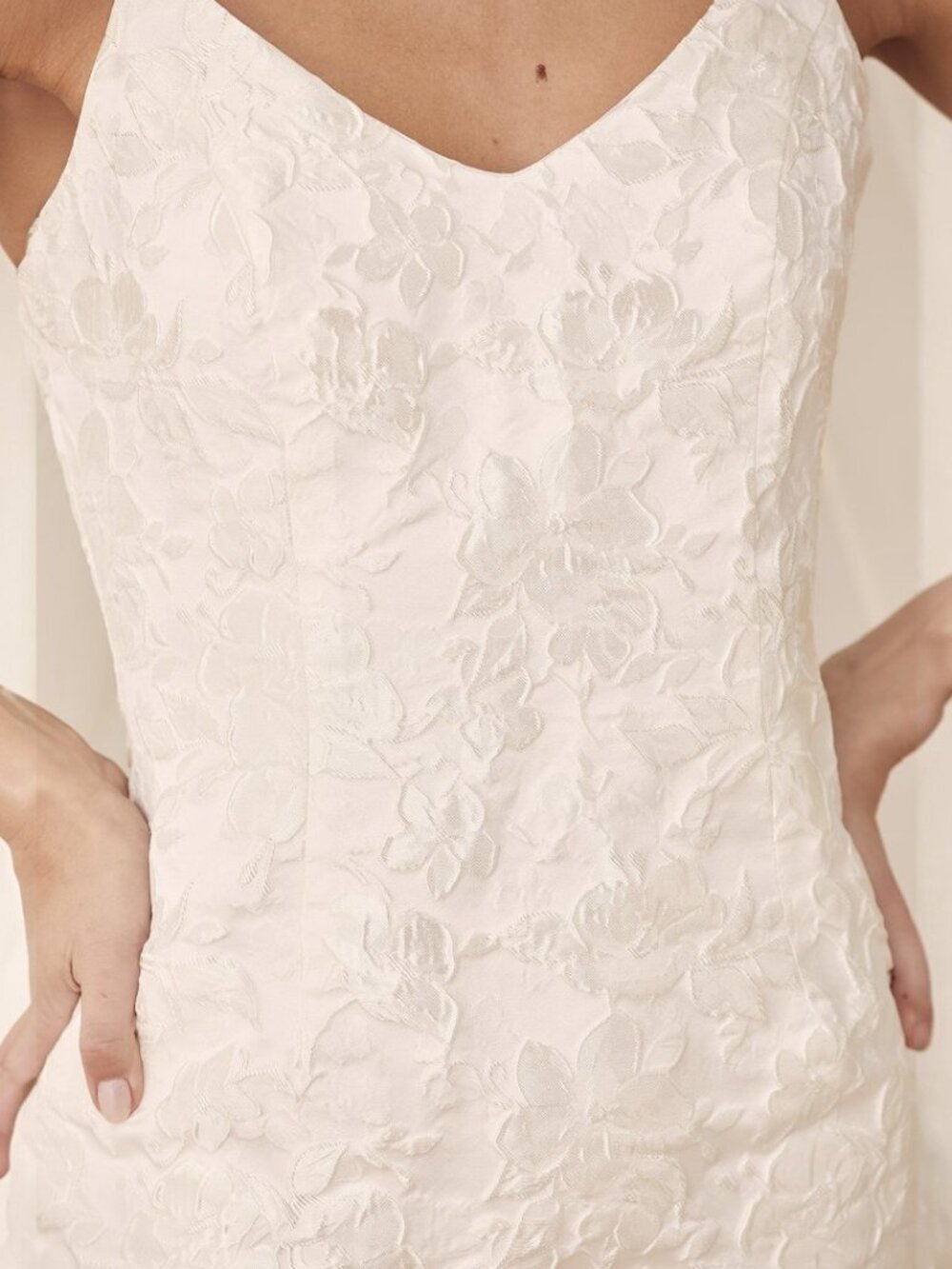 Lulus Never-Ending Love White Floral Jacquard Sleeveless Mini Dress NWT - Picture 5 of 9